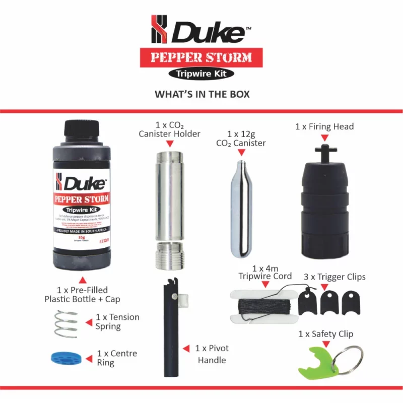 Pepper grenade storm tripwire kit