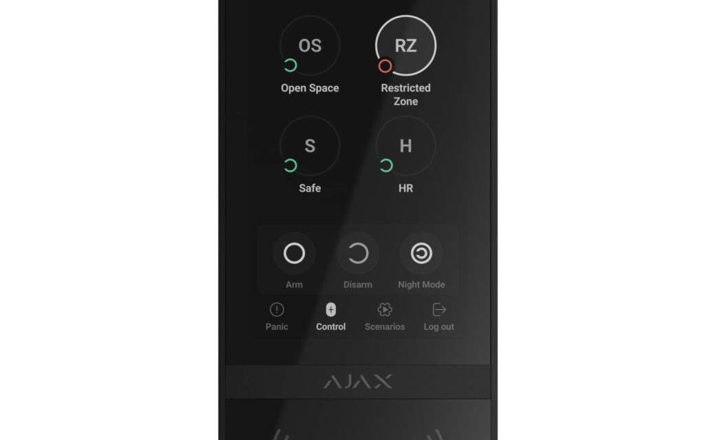 Ajax keypad Touch Screen black front