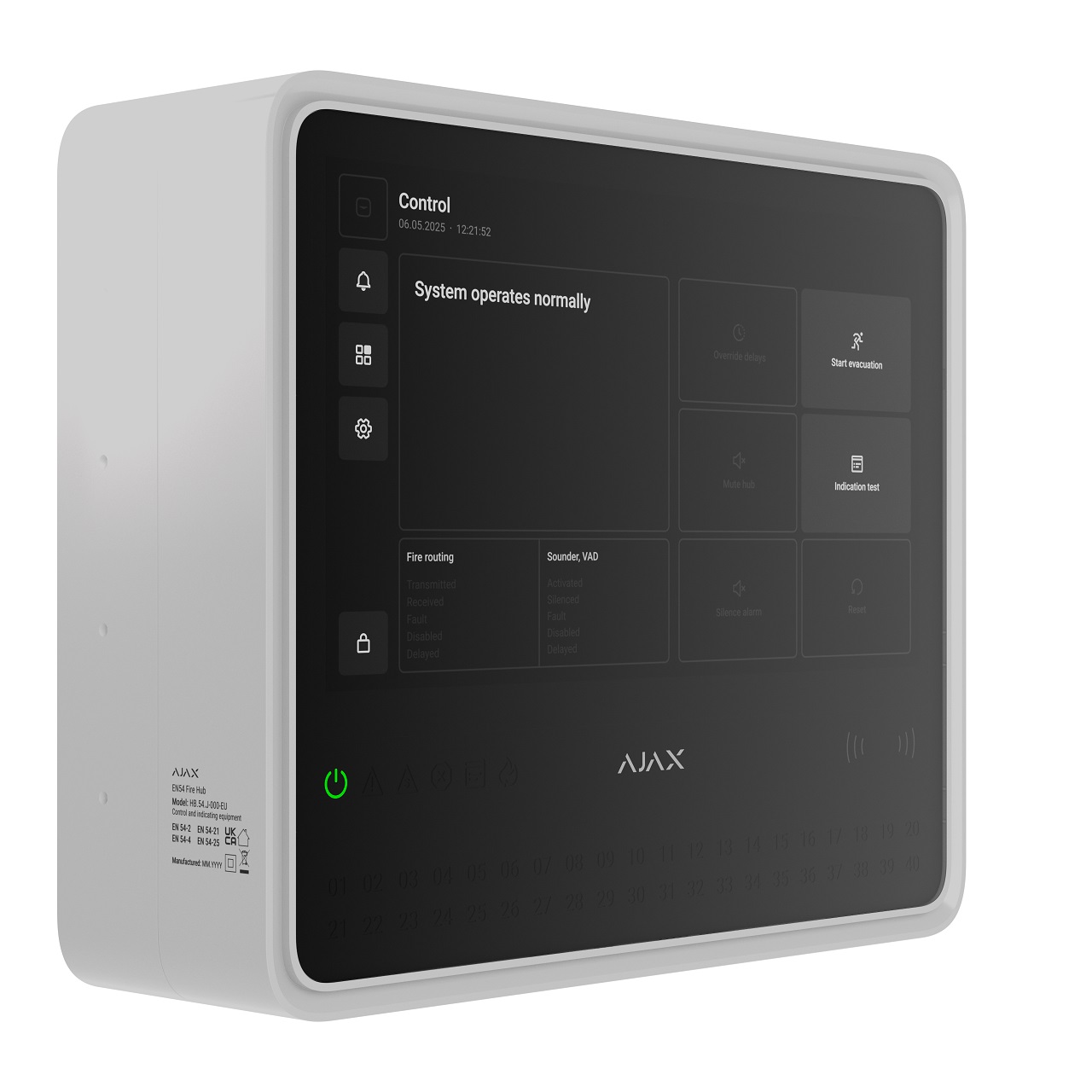 Ajax EN54 Fire Hub Jeweller with glandbox-white